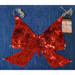 NWT Western Fashion Red Sequin Butterfly Top Rave NOS 2278 New 31B